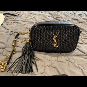 Saint Laurent black leather mini camera bag